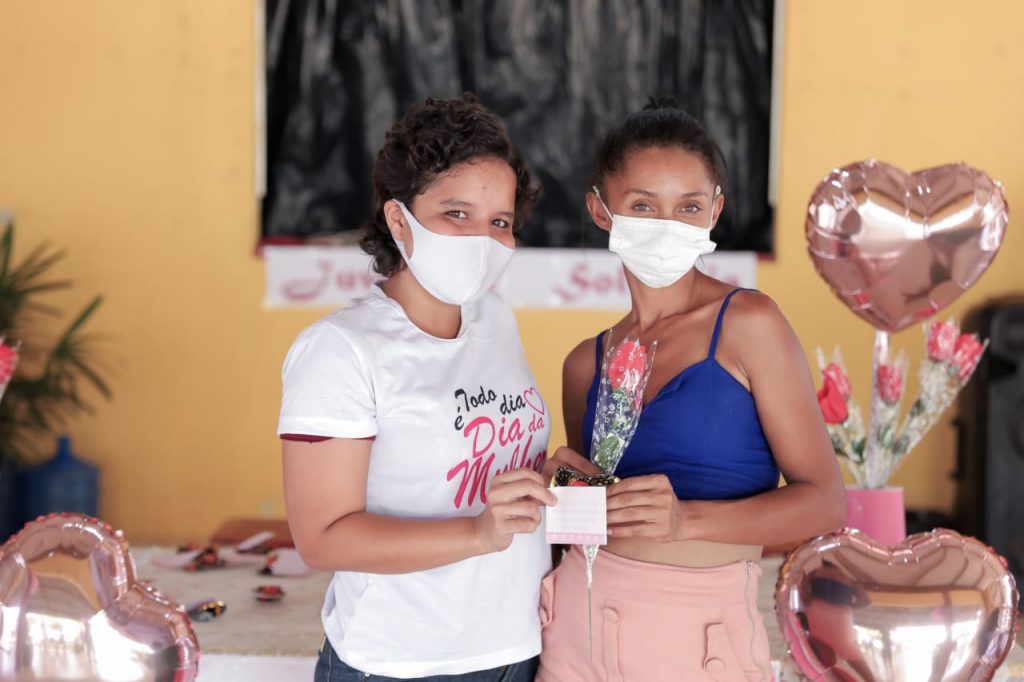 Mulheres abrigadas no Parque de Exposições recebem programação especial pelo Dia Internacional da Mulher 1 IMG 20210308 WA0024