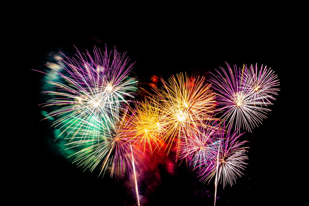colorful firework display