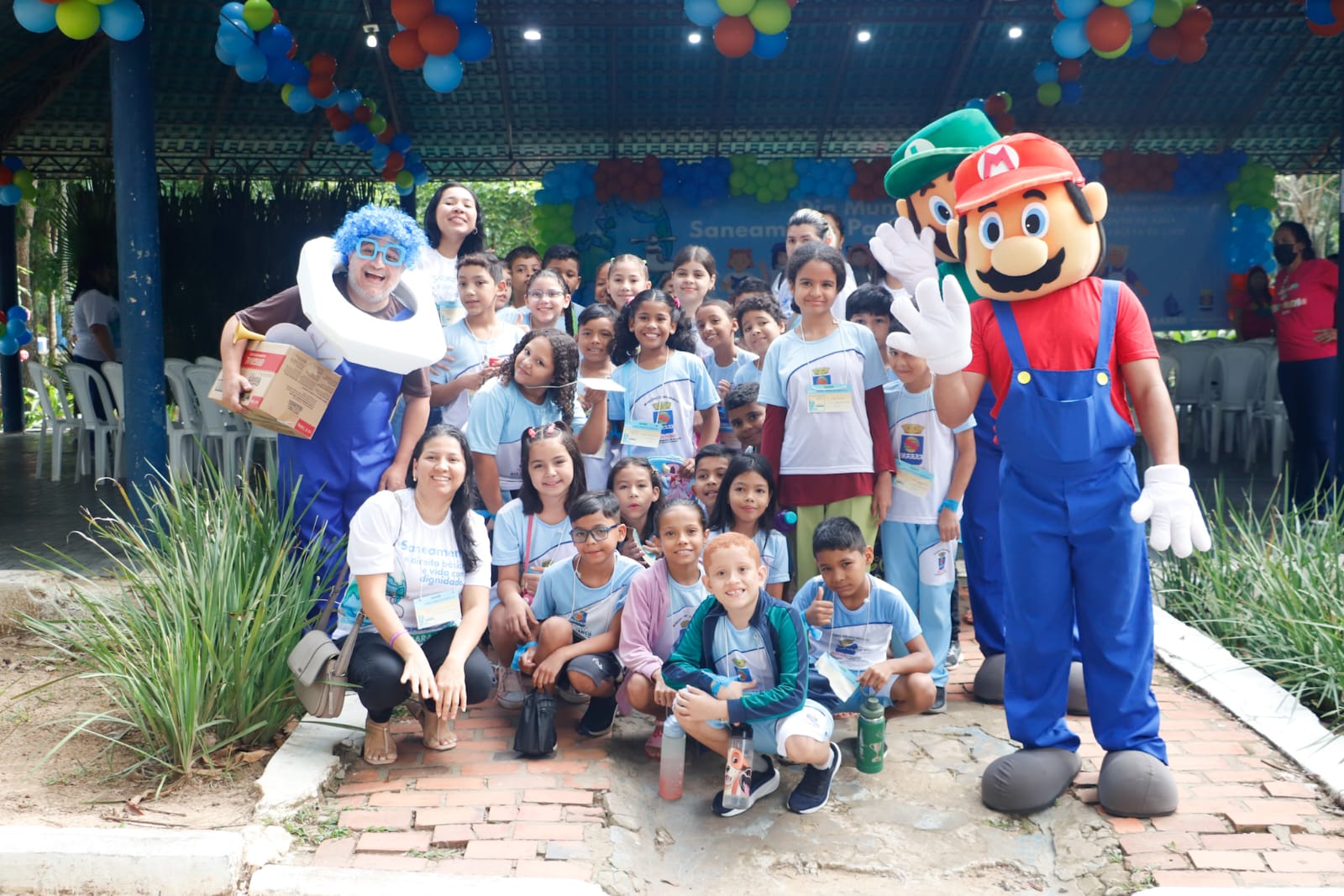 Ação educativa contou com crianças da rede municipal de ensino em alusão ao Dia Mundial do Saneamento para Todos. (Foto: Marcos Araújo/Secom)