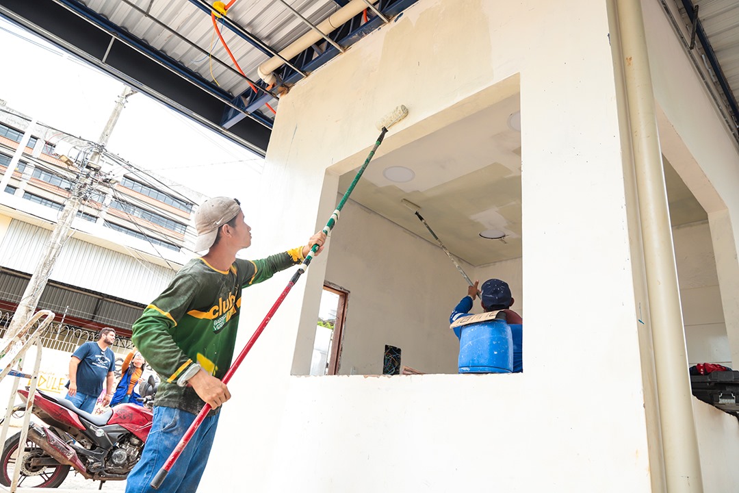 Foto das obras do Calçadão