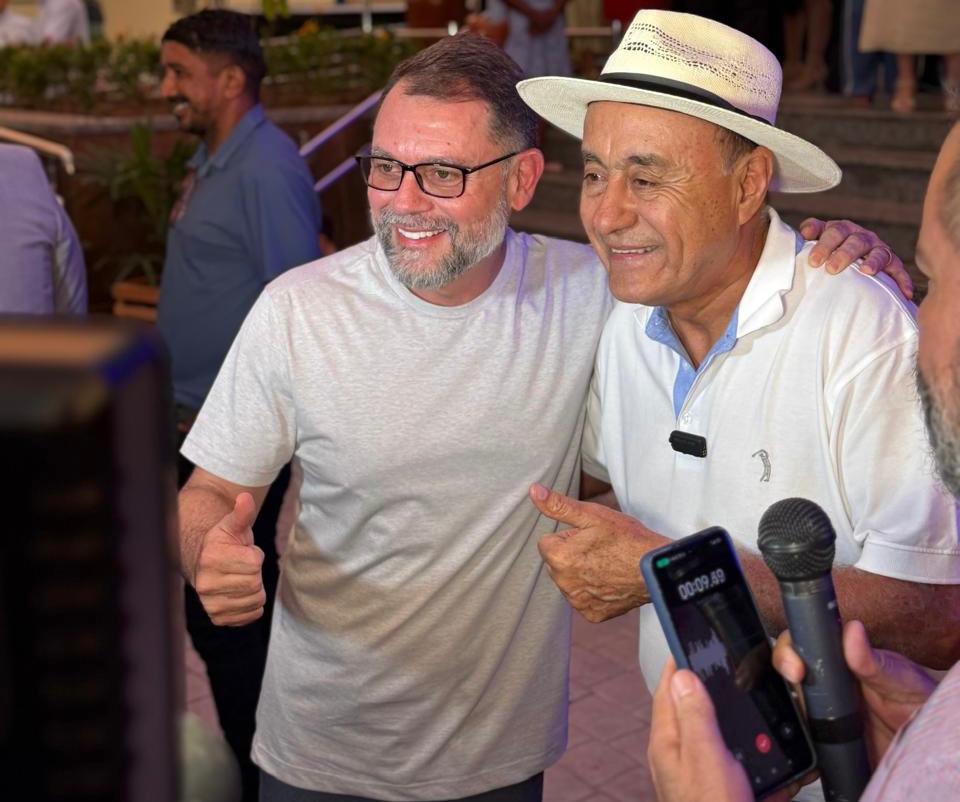 Foto do Vice-Prefeito Alysson Bestene e o Prefeito Tião Bocalom