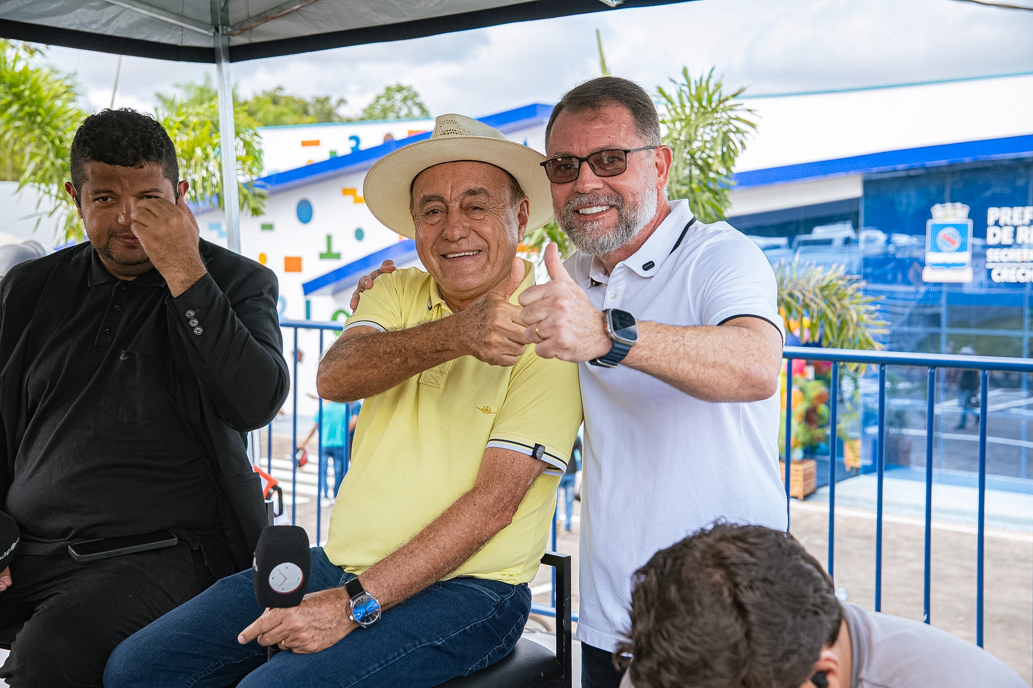 Foto do Prefeito Tião Bocalom e do vice-prefeito Alysson Bestene
