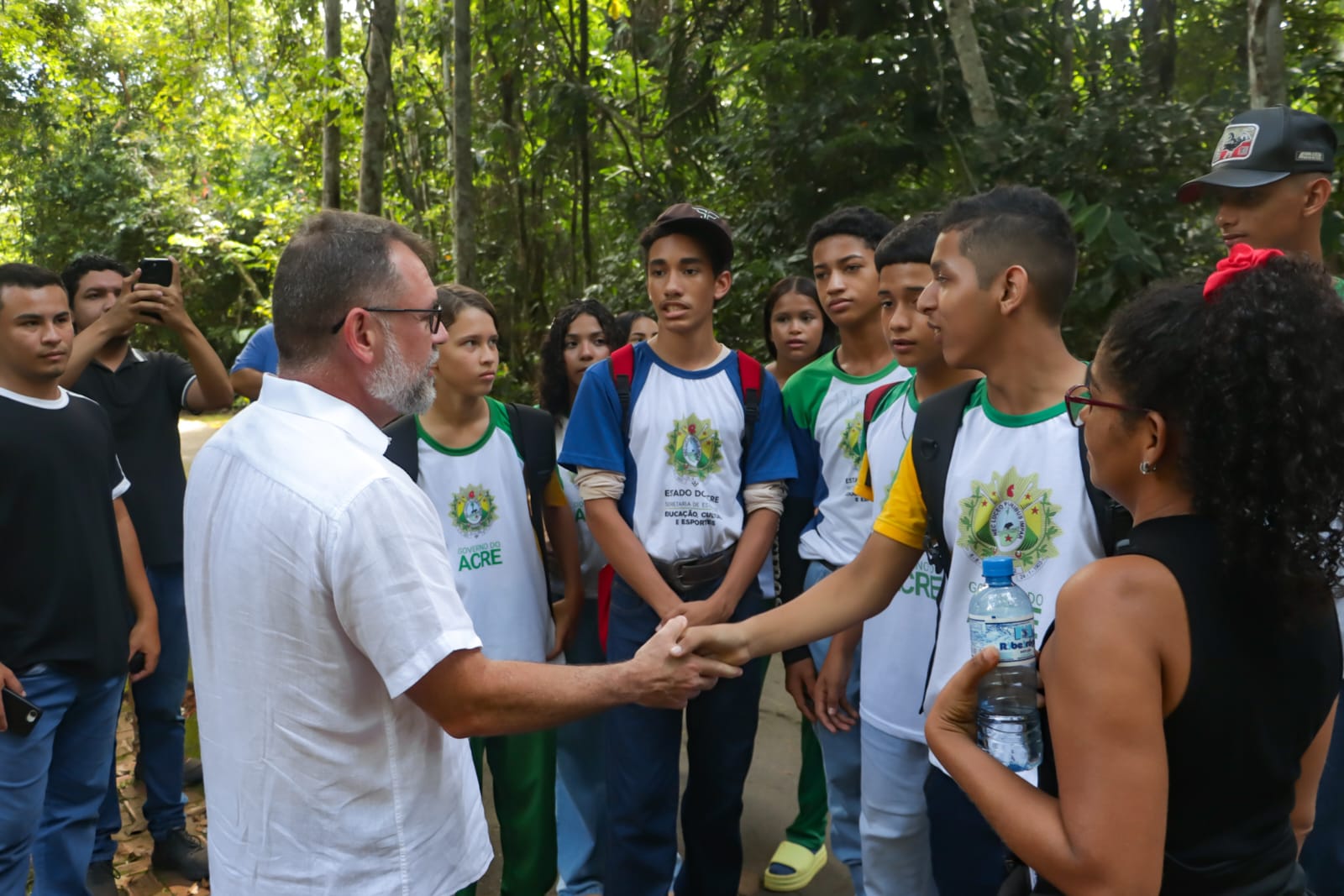 Foto dos visitantes no Parque Chico Mendes